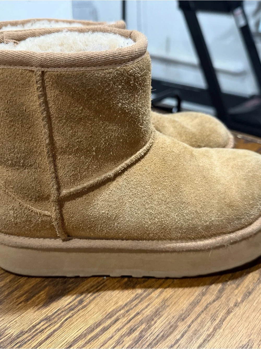 Ugg Minj Tan Suede Shearling-Lined Boots - Cozy Winter Shoe